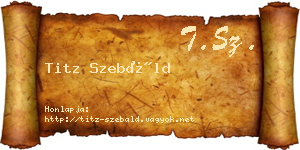 Titz Szebáld névjegykártya